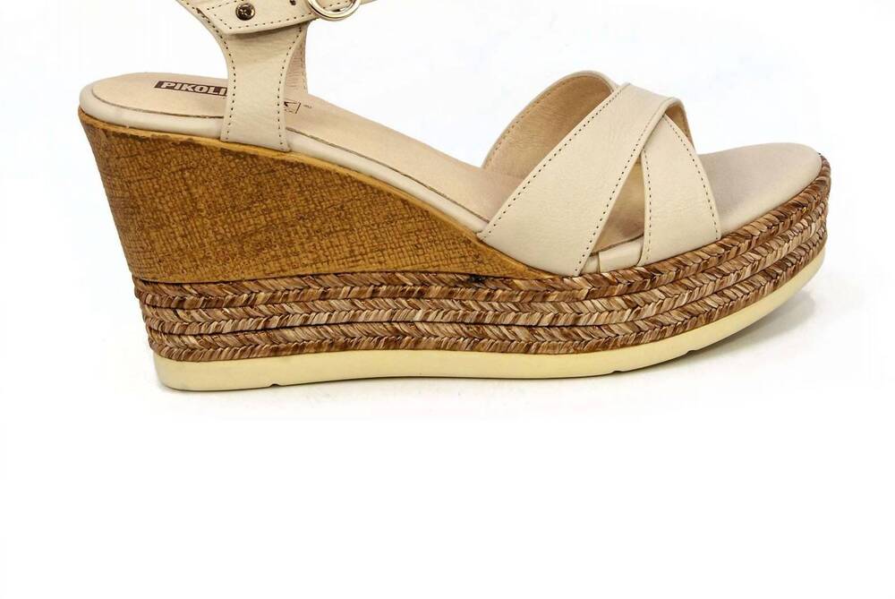 NEW PIKOLINOS women's alhambra wedge sandals in marfil